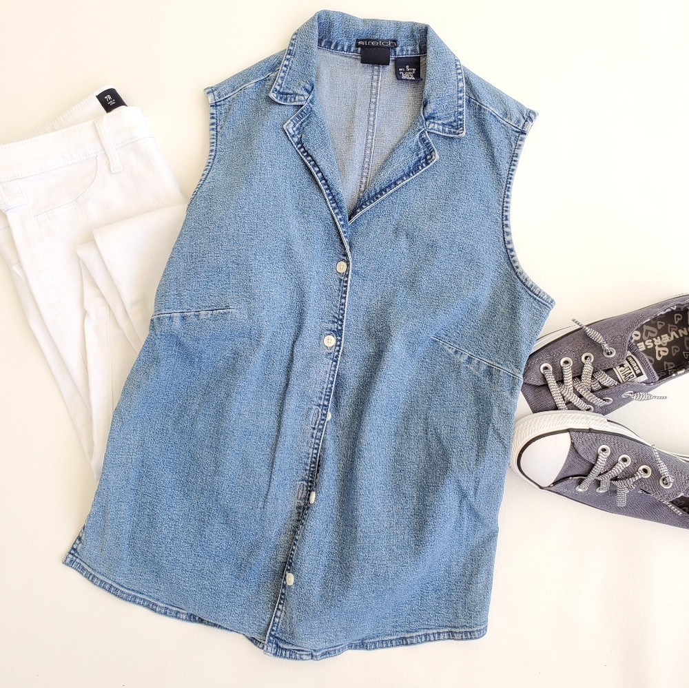 Vintage Gap Denim Button Down Top S